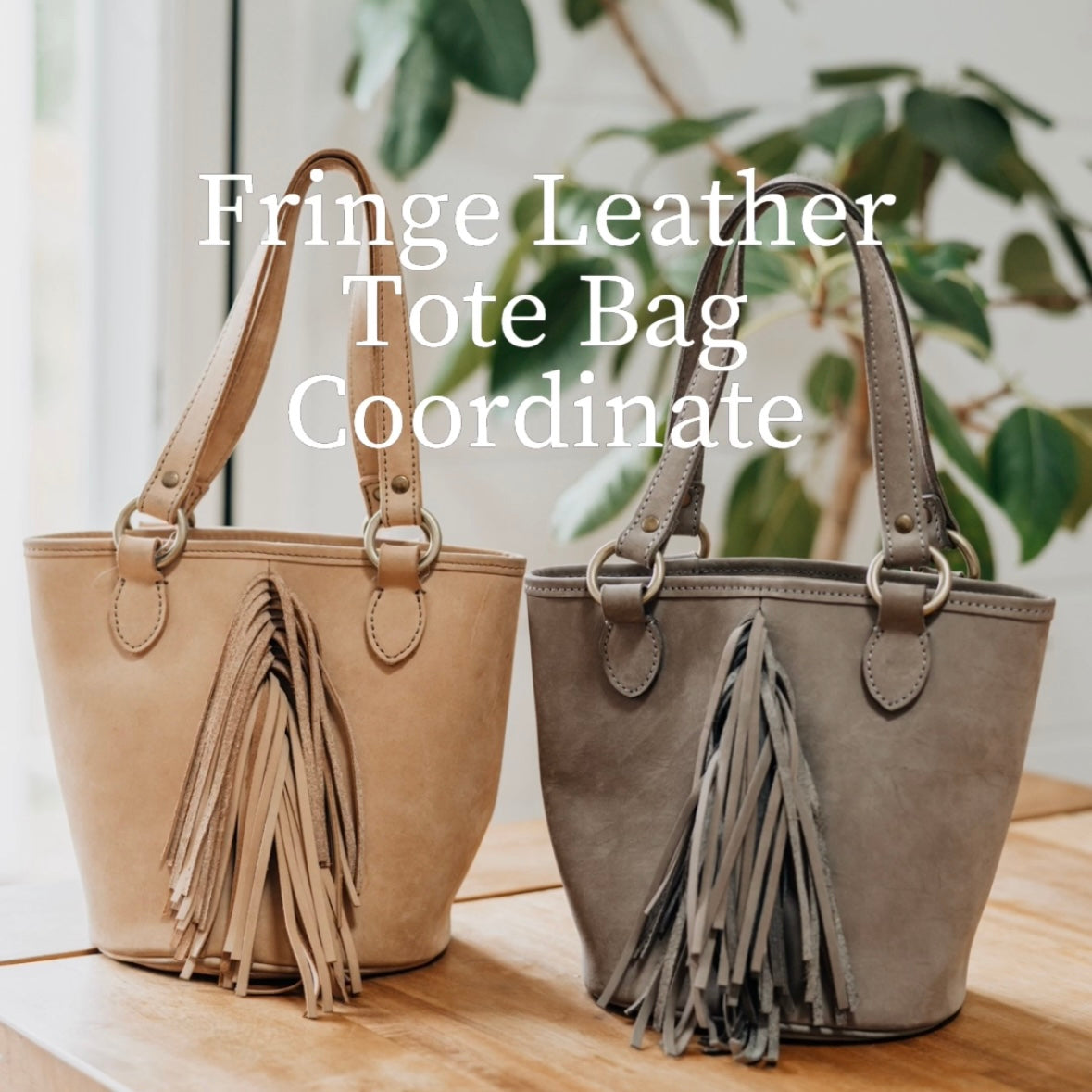 Fringe Leather Tote Bag Coordinate