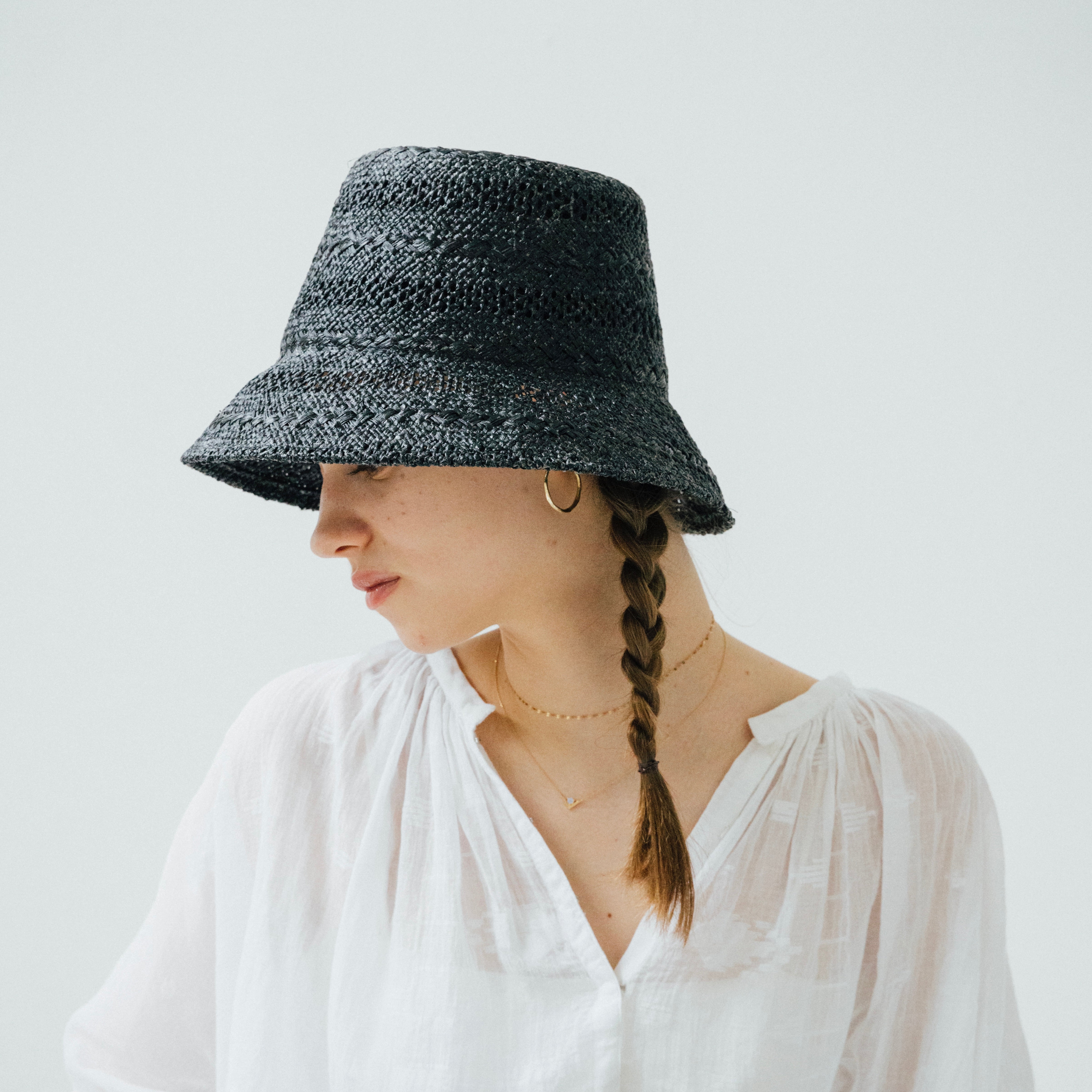 Vintage Lace Raffia  Bucket