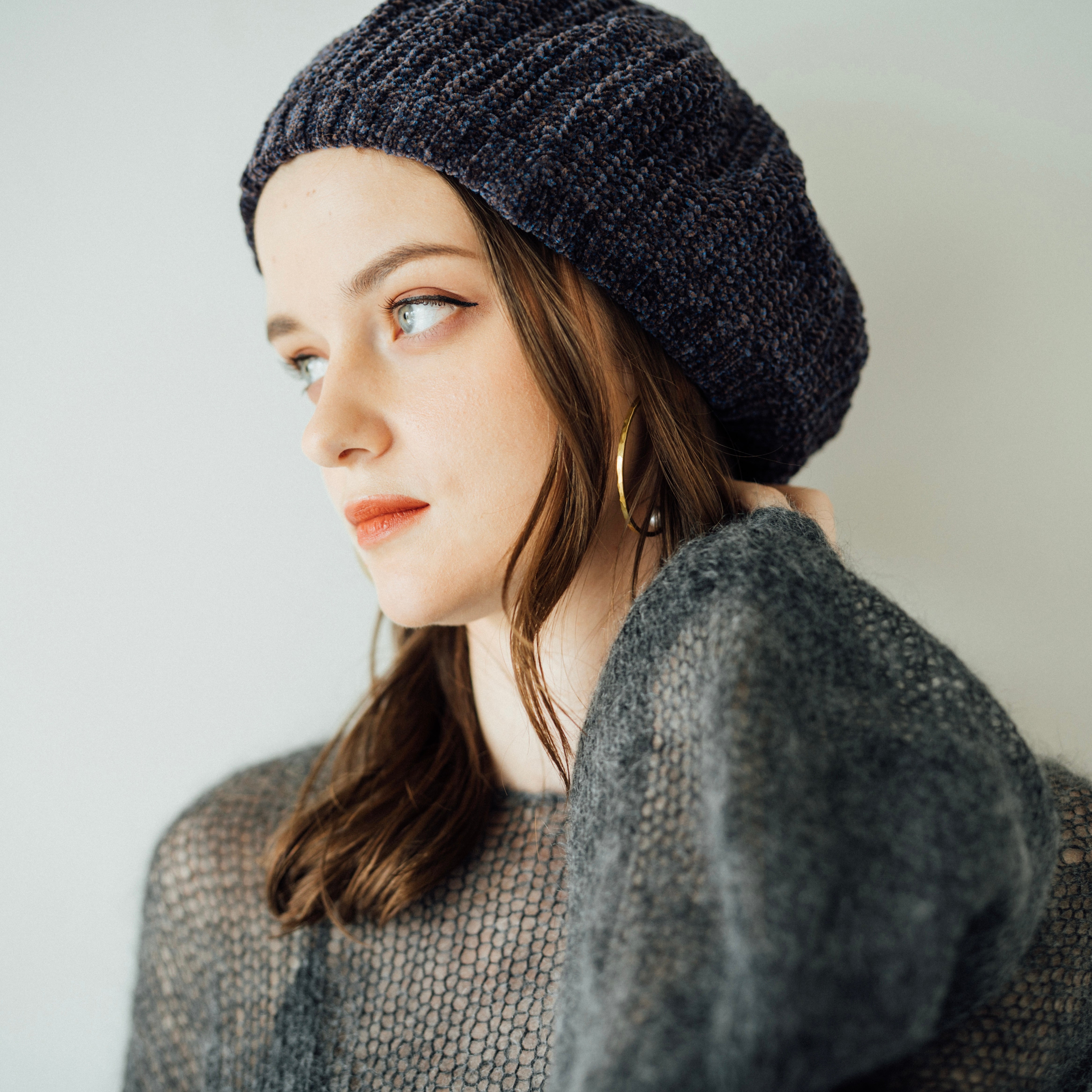 Mole Yarn Knit Beret