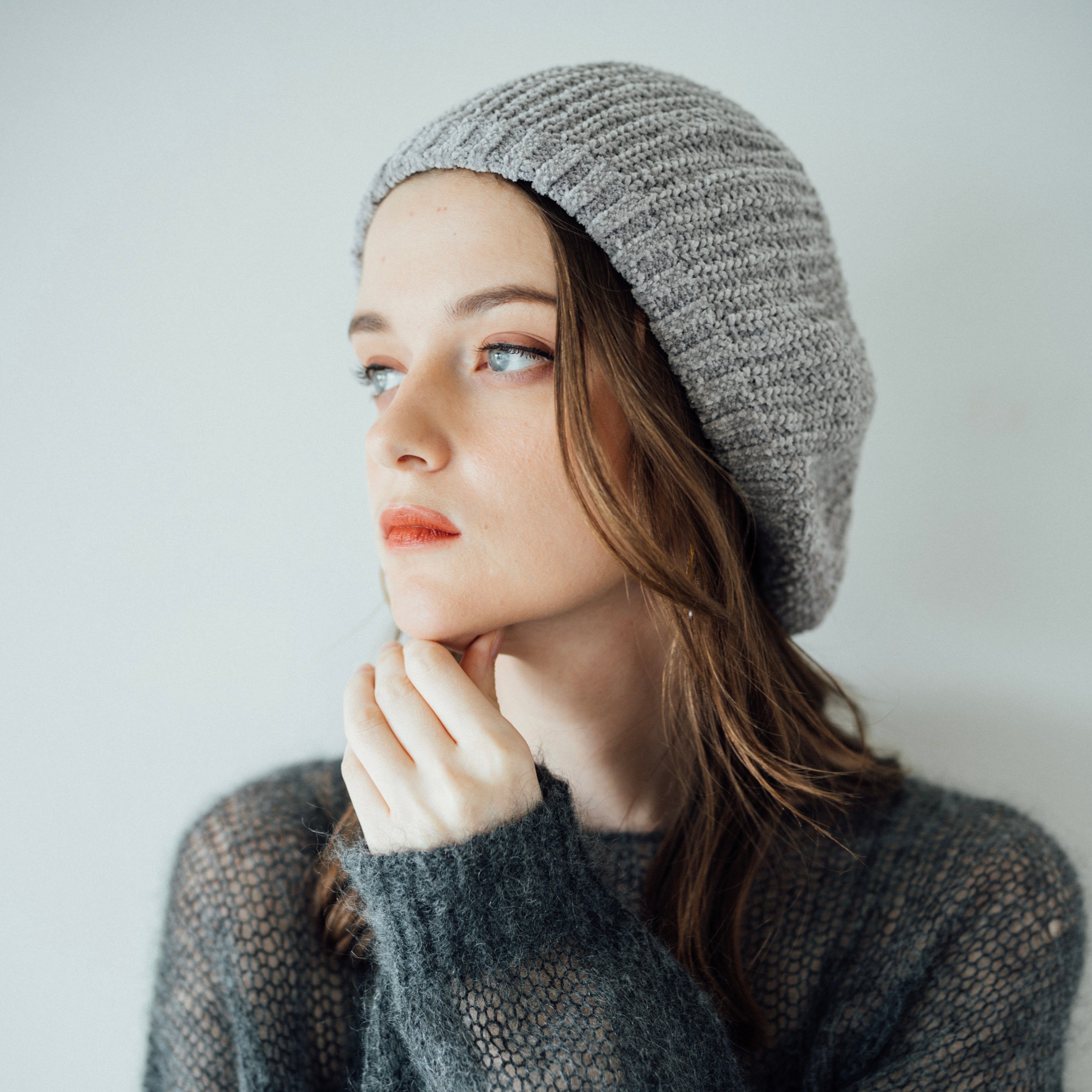 Mole Yarn Knit Beret