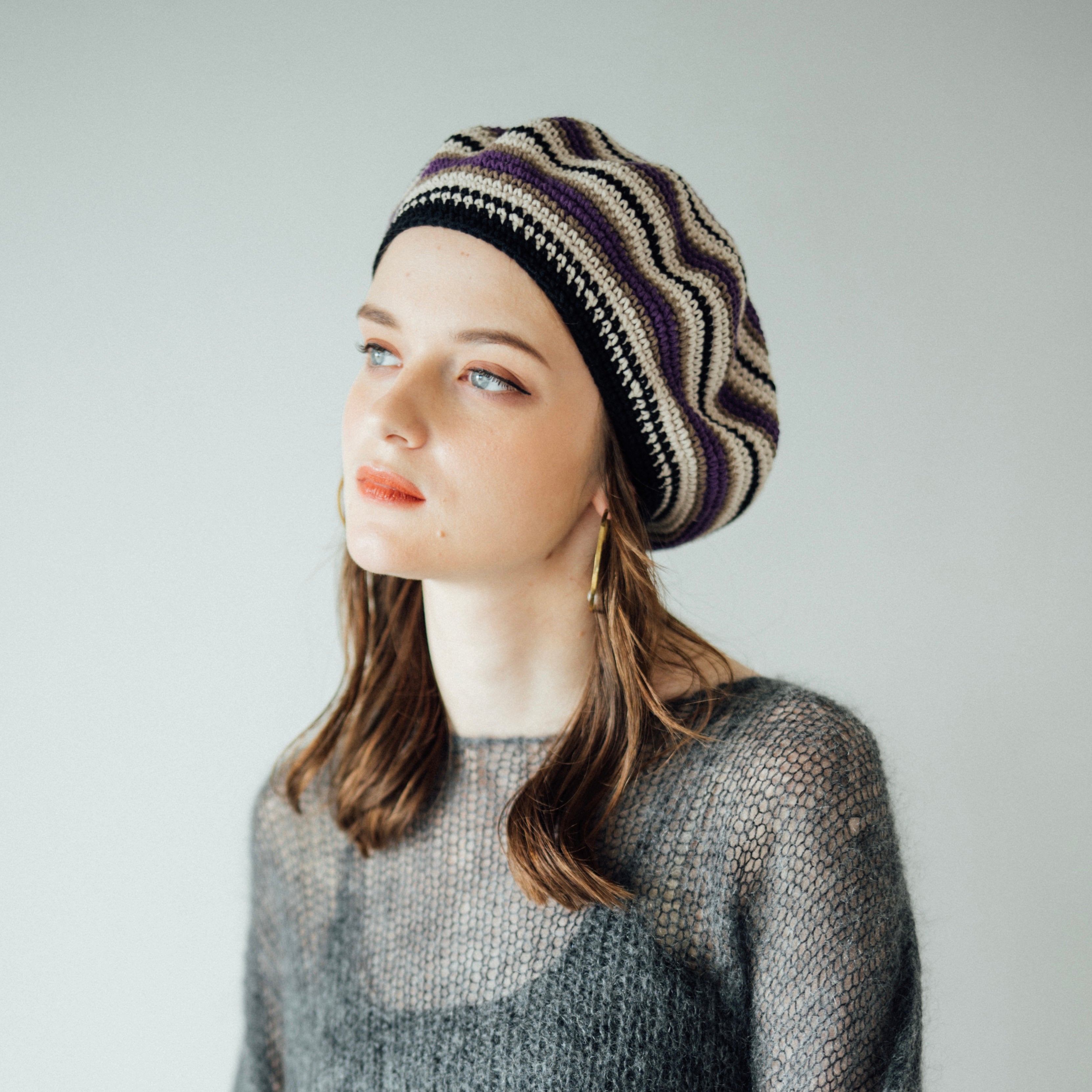 Cotton Knit Beret