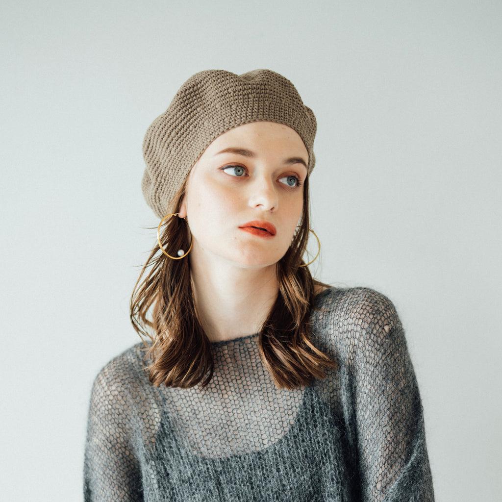 Cotton Knit Beret