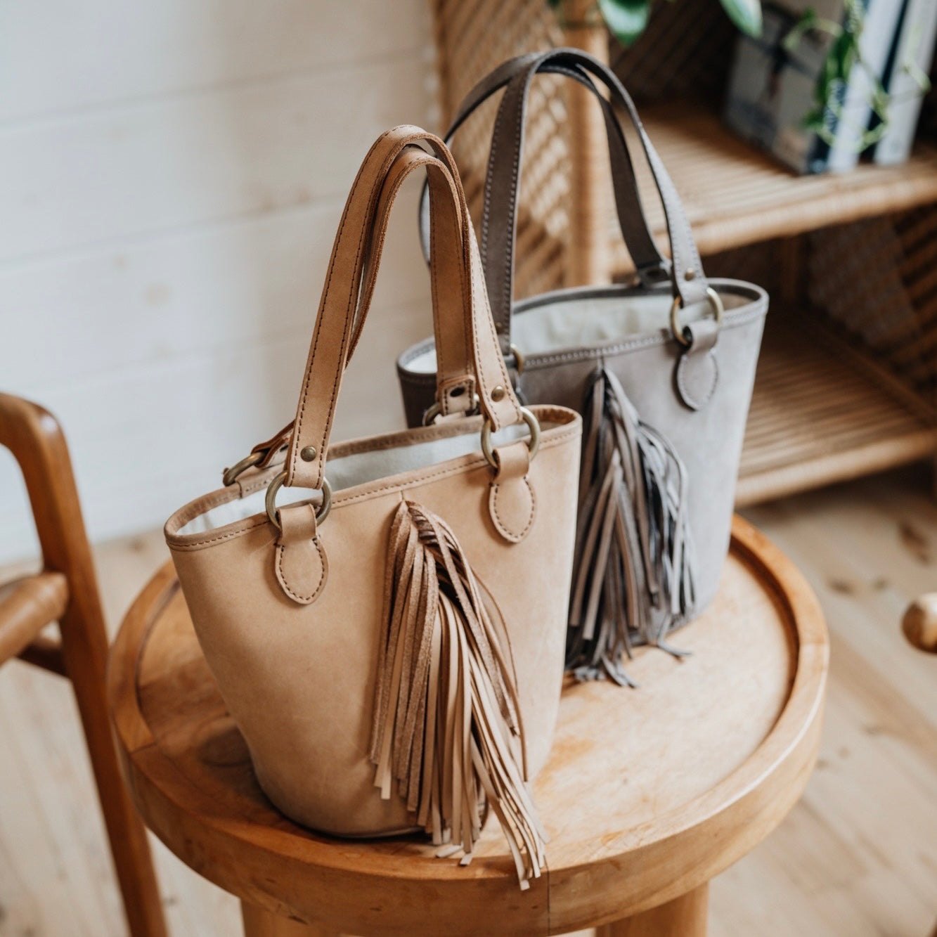 Fringe Leather Tote Bag