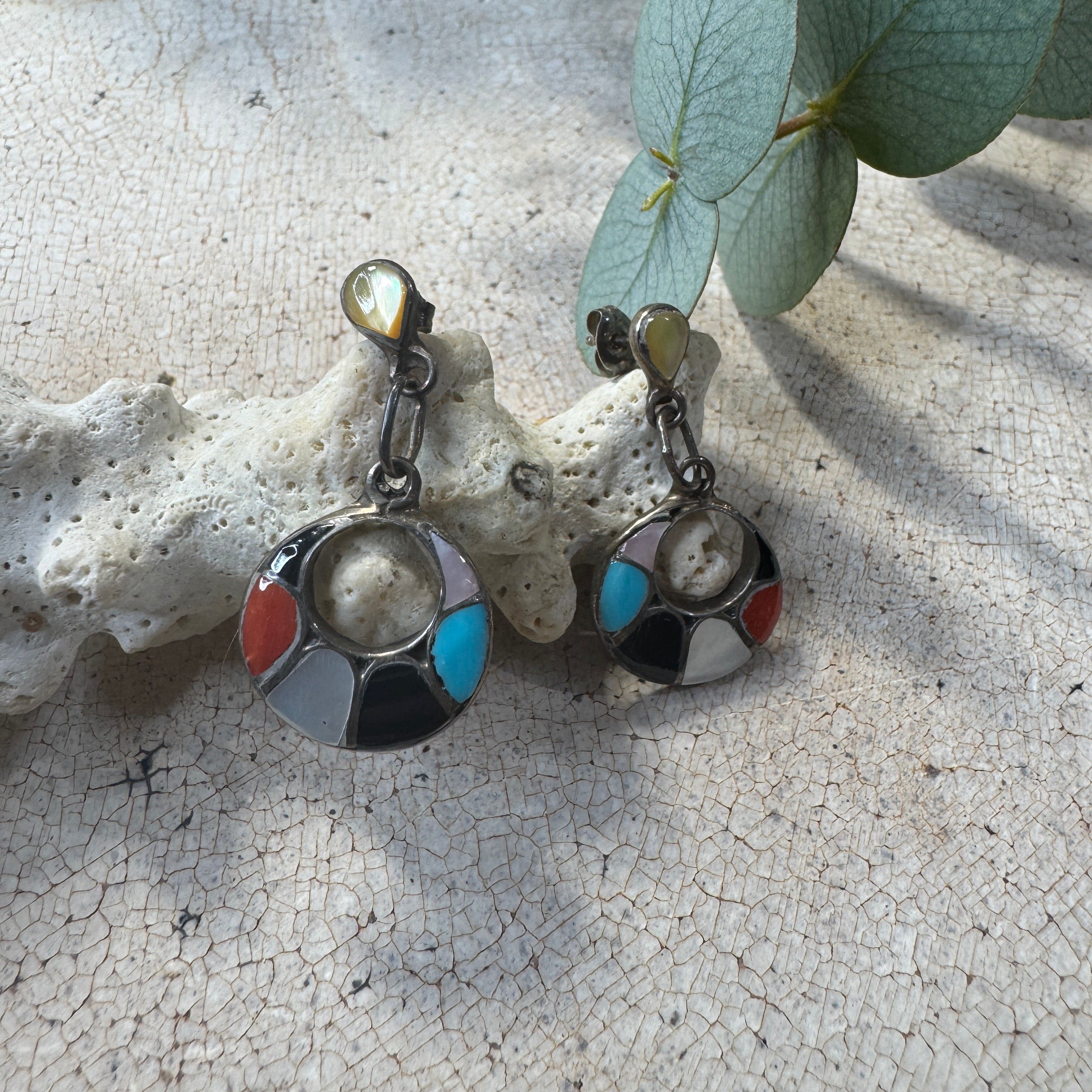 Zuni Multi Stone Earring