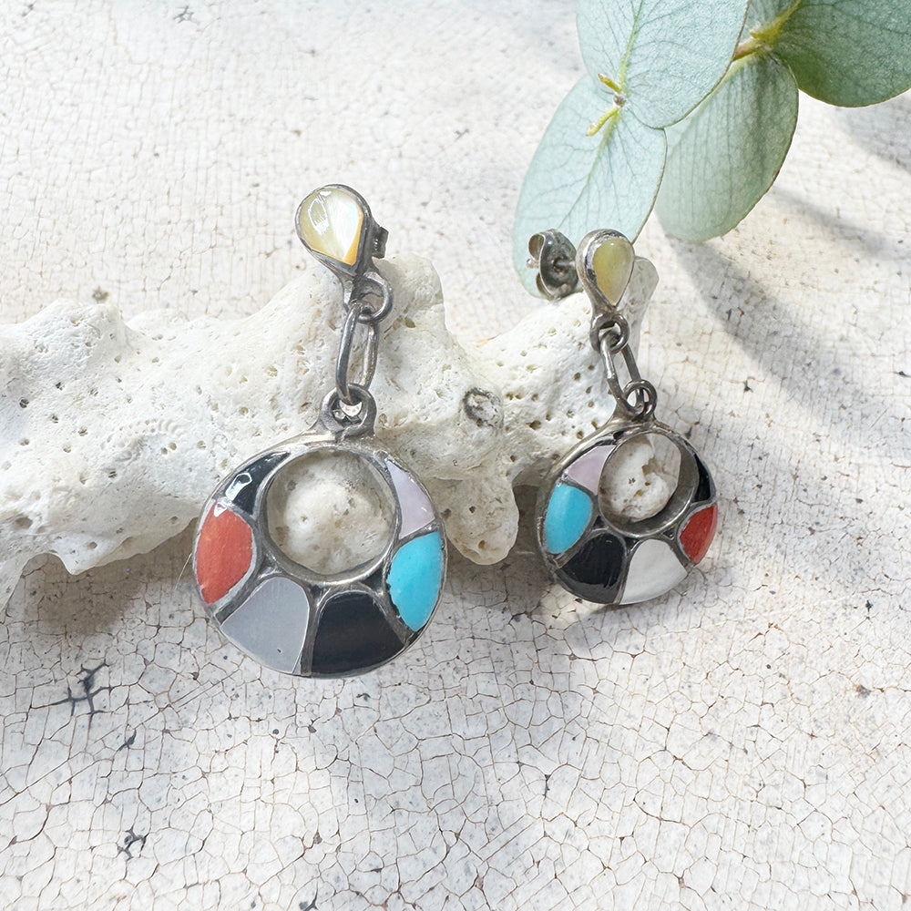 Zuni Multi Stone Earring