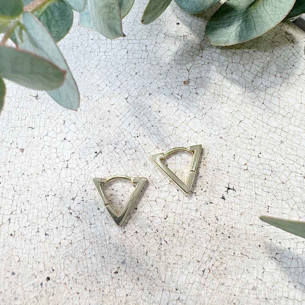 Vintage Gold  Triangle Hoop Earring