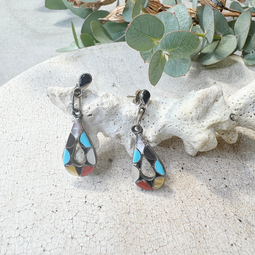 Zuni Multi Stone Drop Earring