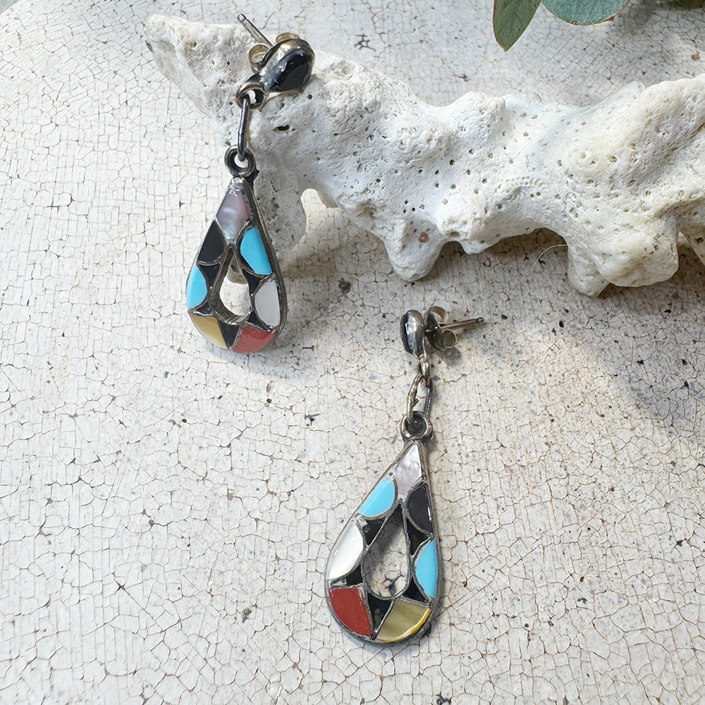 Zuni Multi Stone Drop Earring