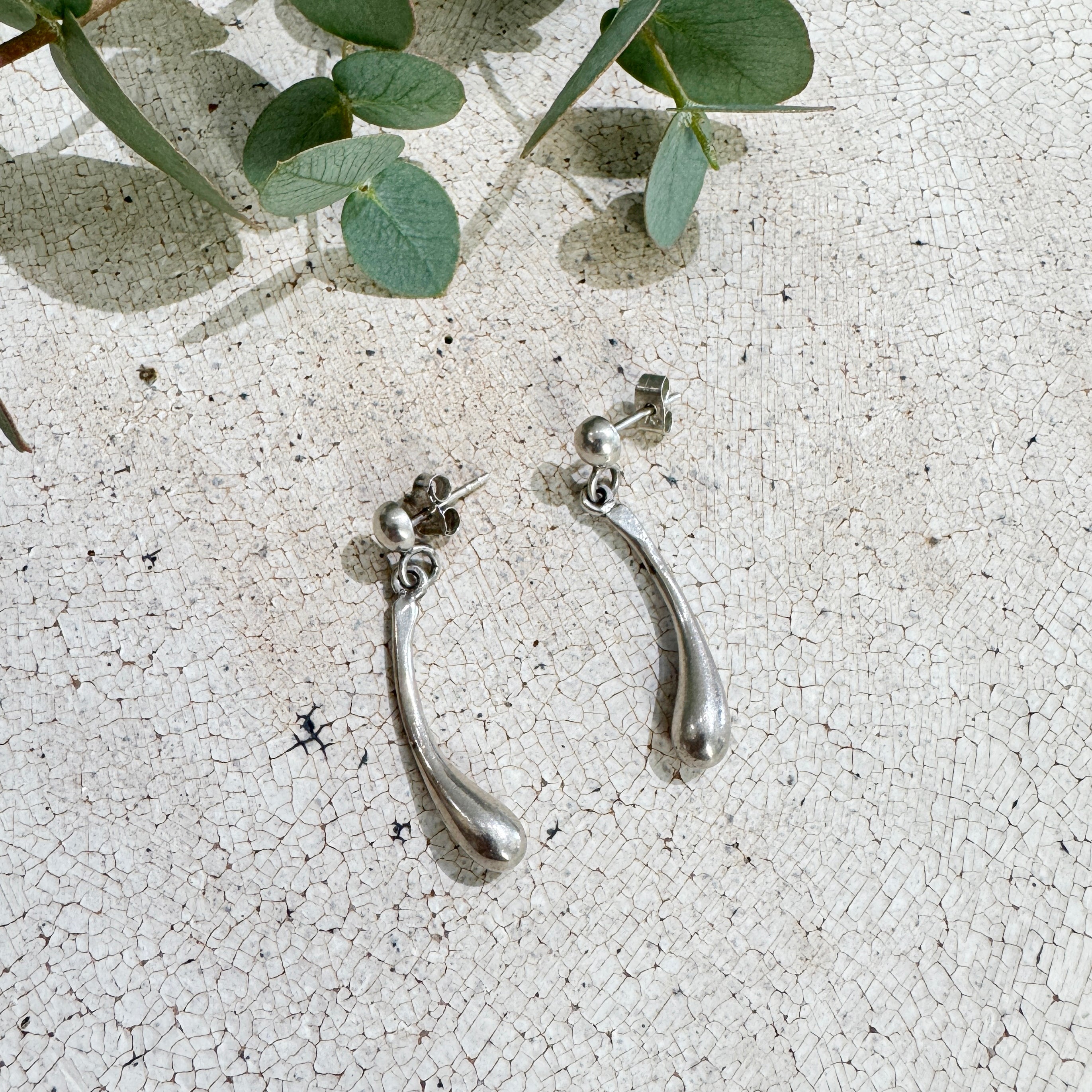 Vintage Silver Swing Drop Earrings