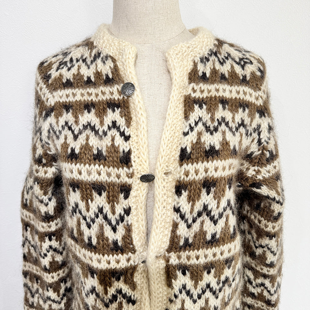 Vintage Pattern Hand Knit Cardigan