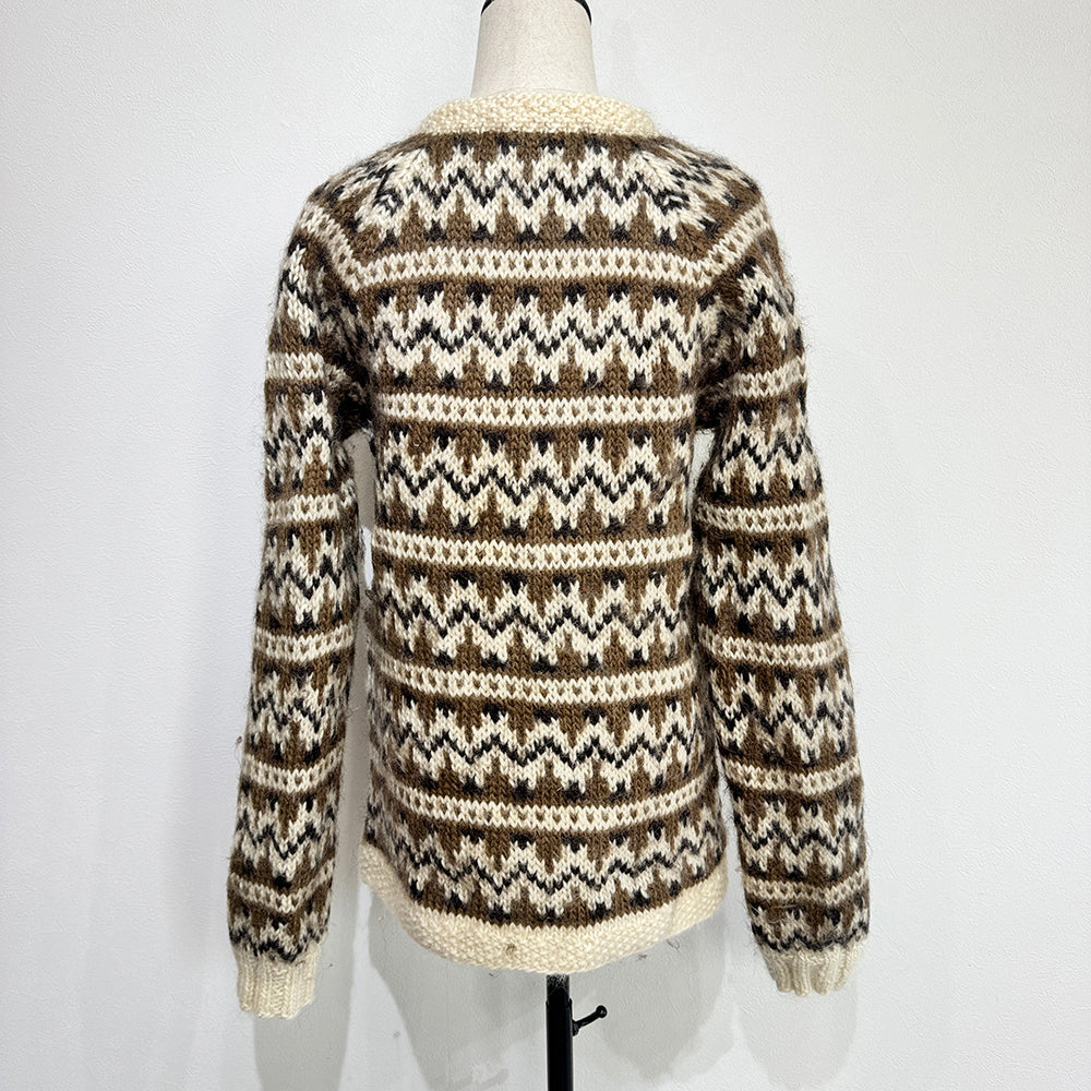 Vintage Pattern Hand Knit Cardigan