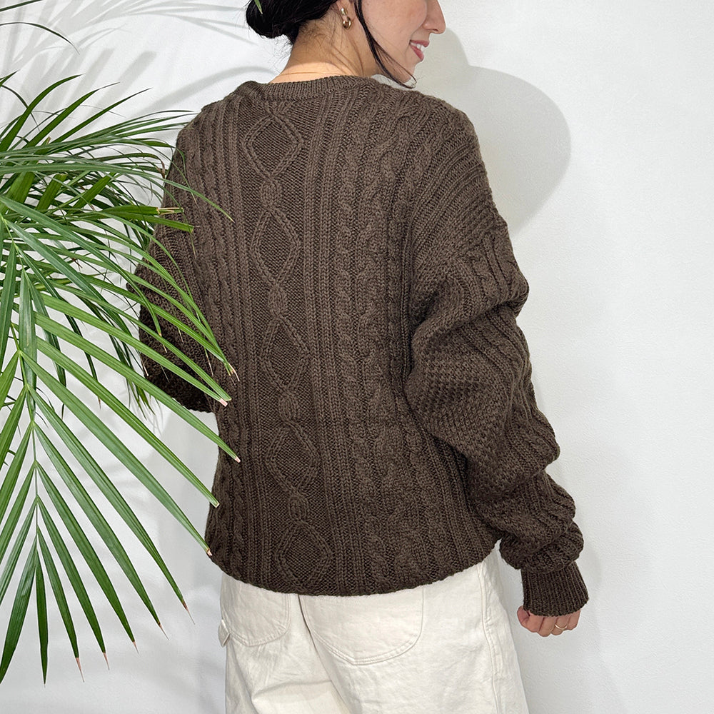 Vintage Fisherman Hand Knit _ Brown