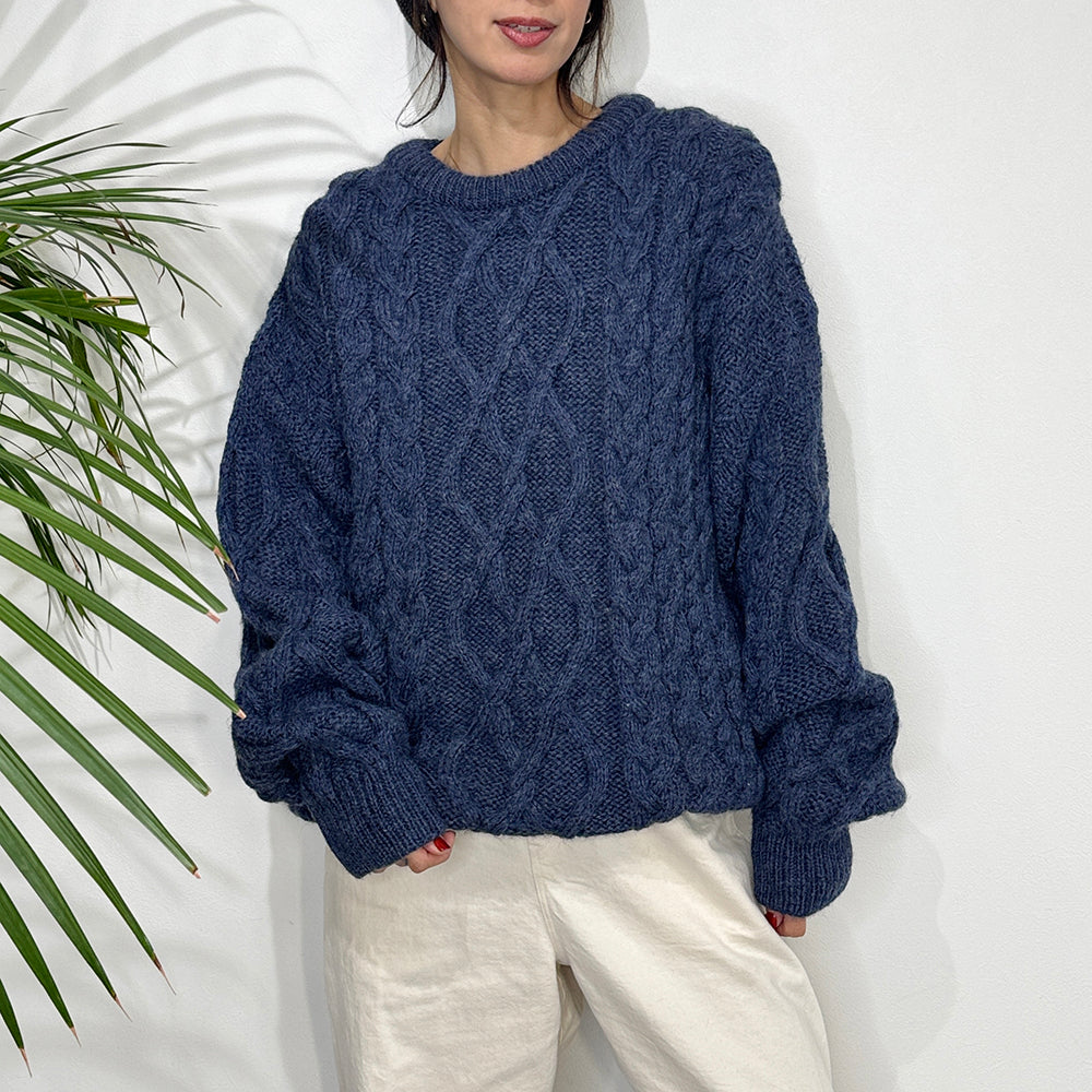 Vintage Fisherman Hand Knit _ Navy