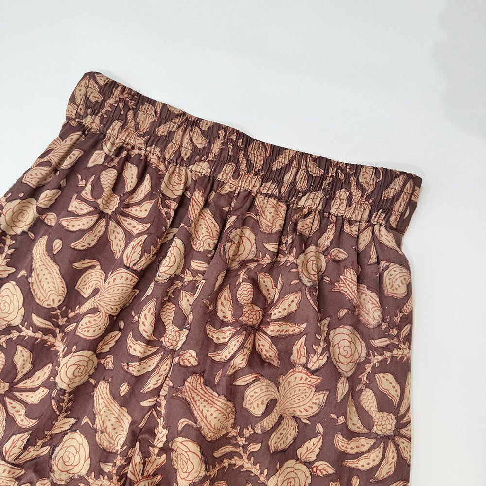 India Silk Cotton Print Pants