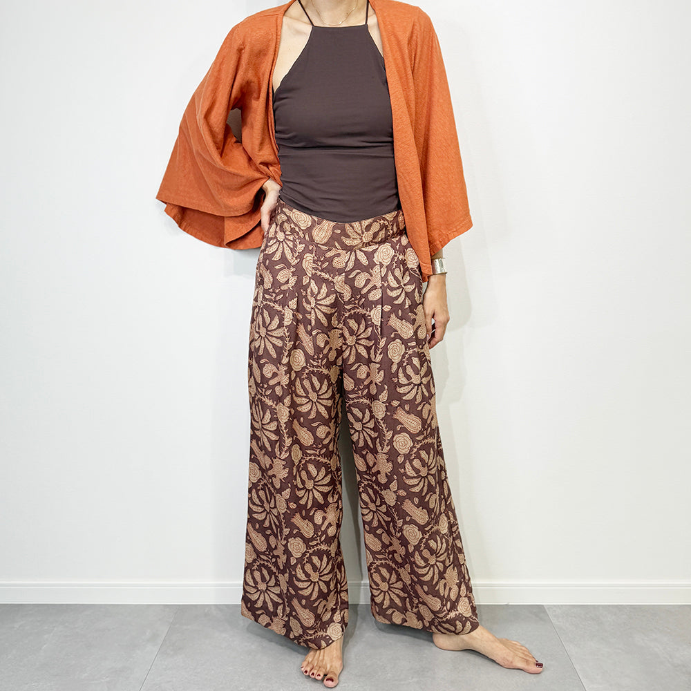 India Silk Cotton Print Pants