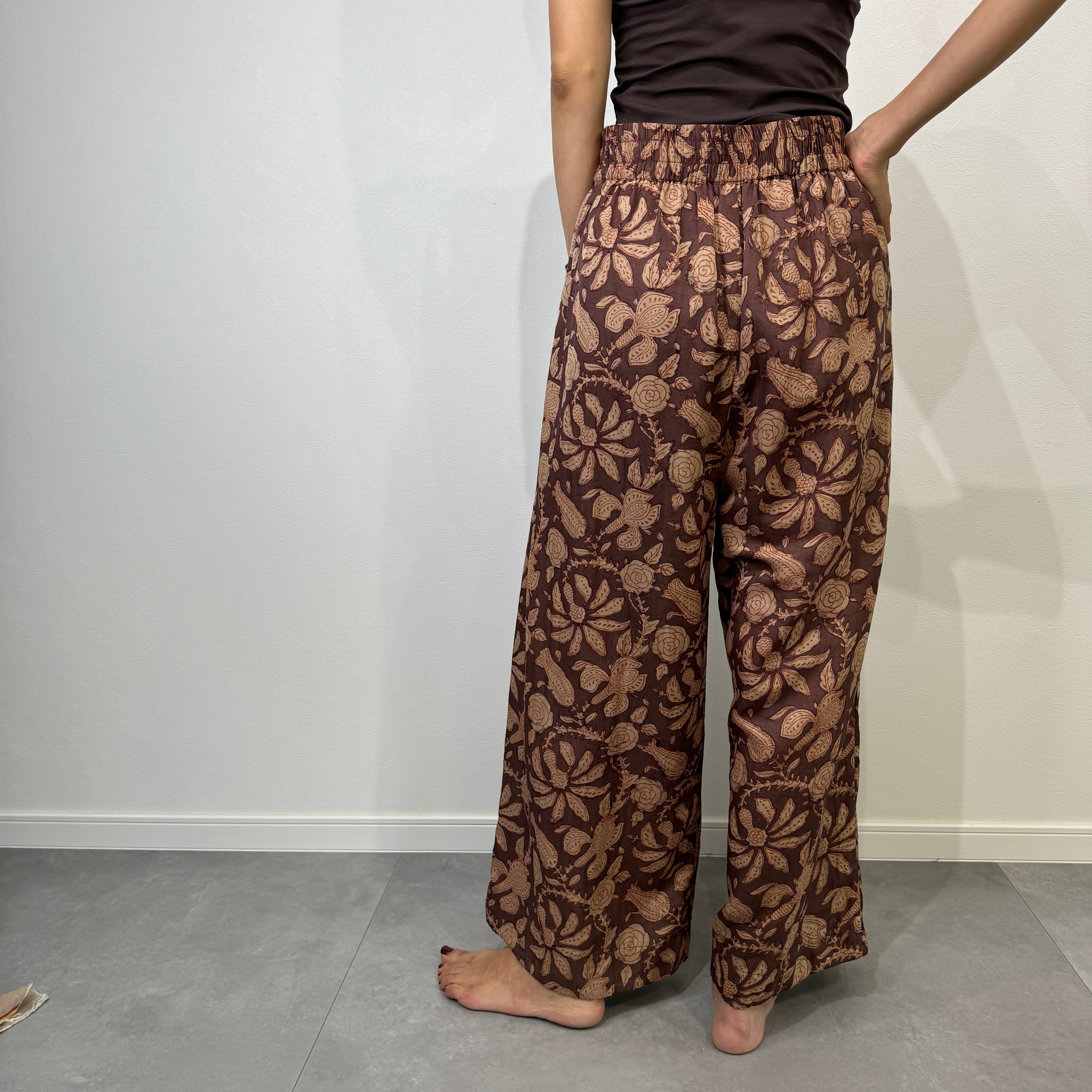 India Silk Cotton Print Pants