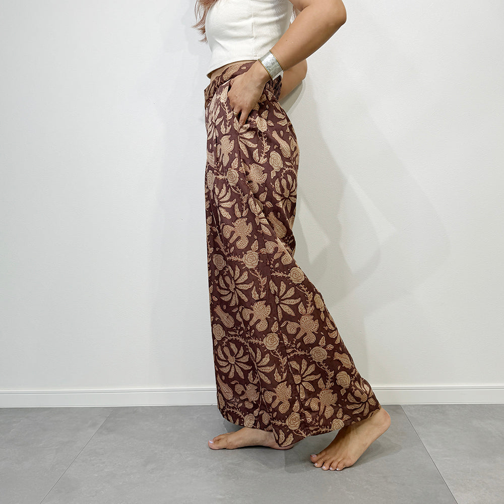 India Silk Cotton Print Pants