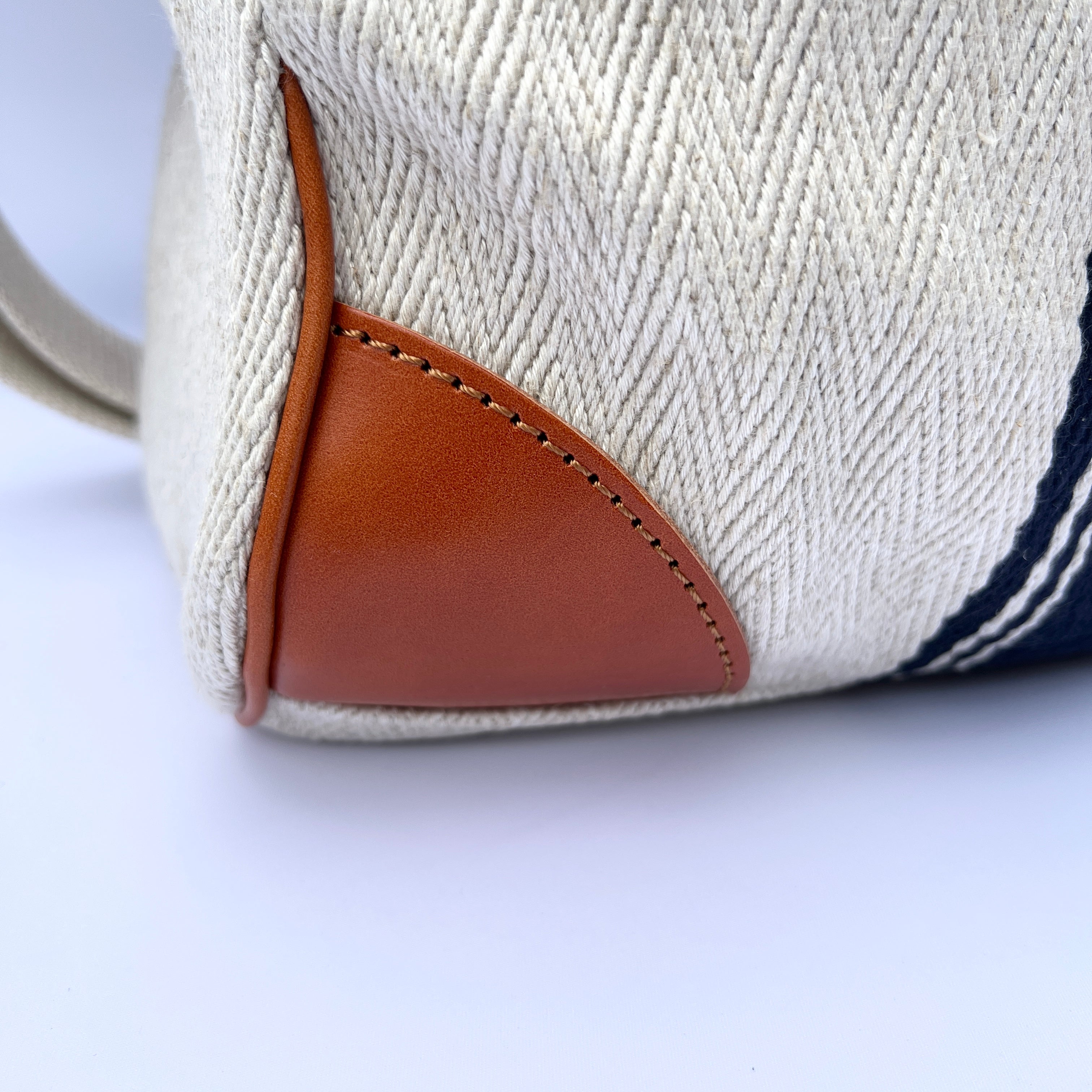 Herringbone Linen Tote Bag