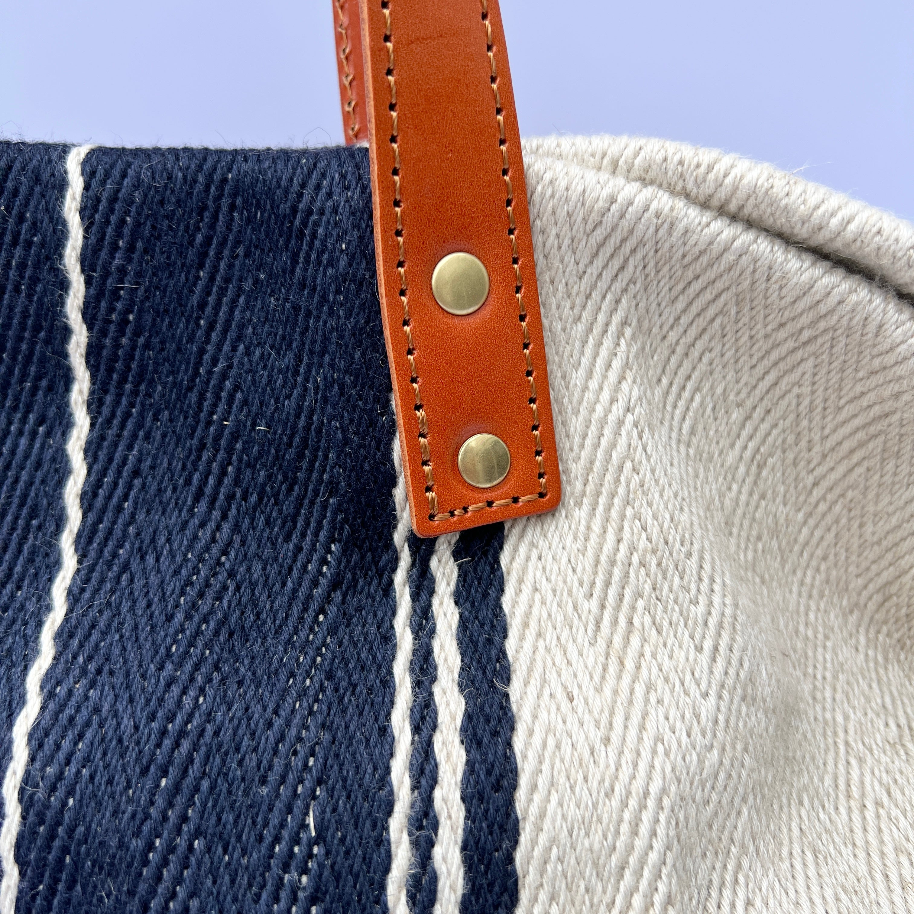 Herringbone Linen Tote Bag