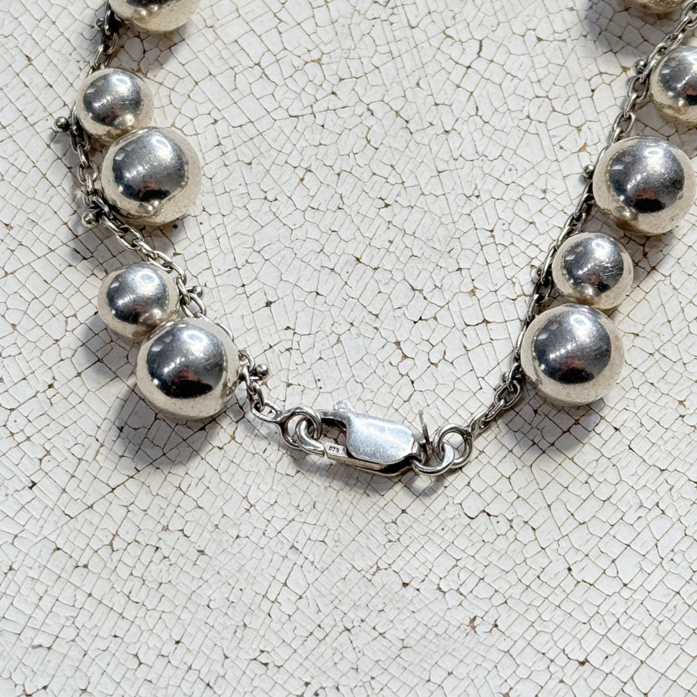 Vintage Silver Ball Necklace