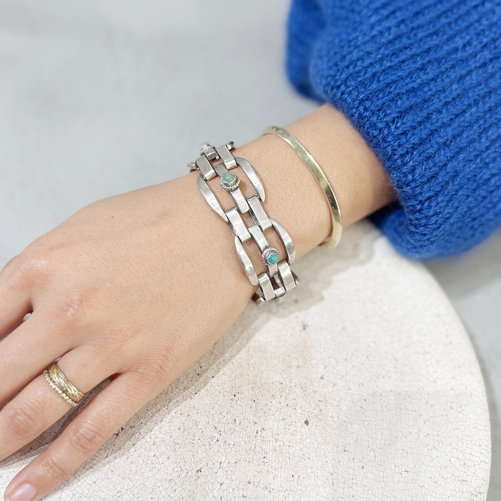 Vintage Silver Turquoise Bangle