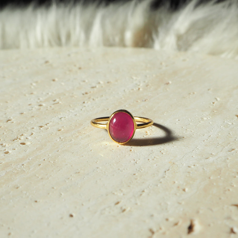 Natural Stone Ring  (PinkChalcedony)