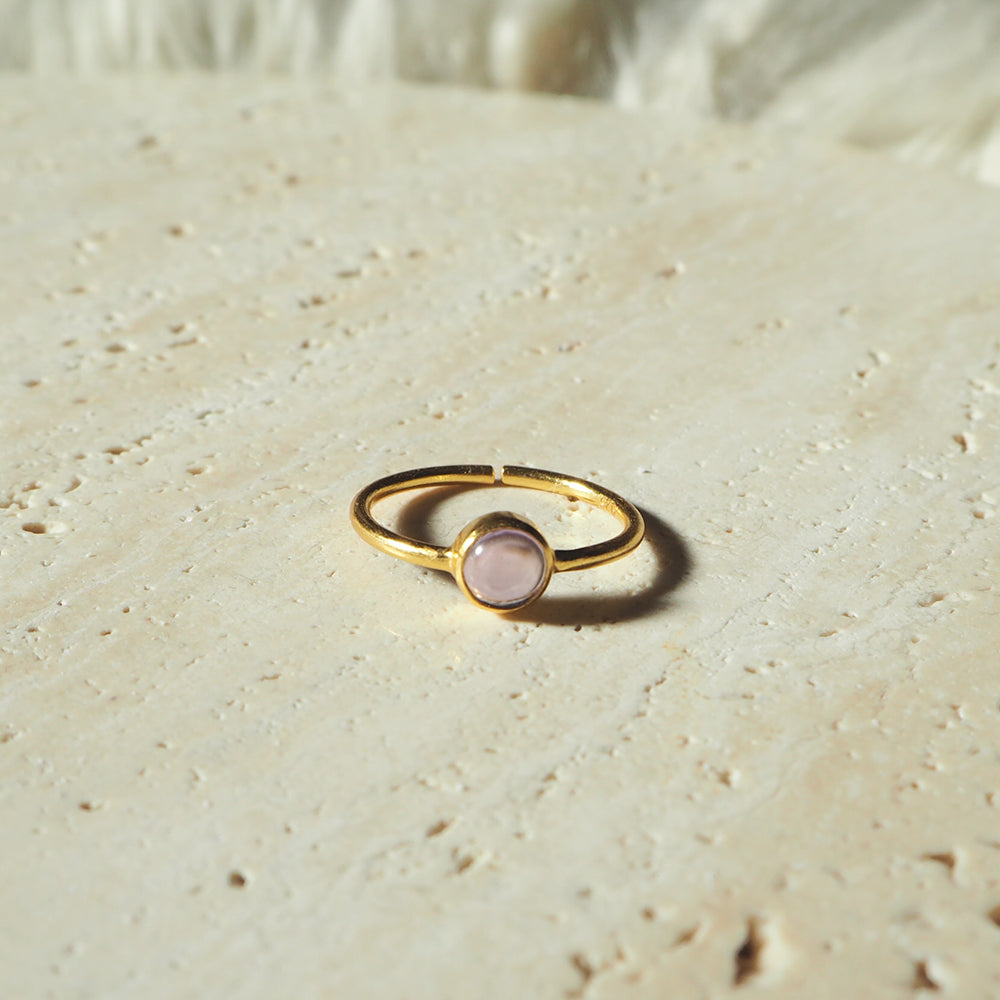 Natural Stone Ring  (Amethyst)