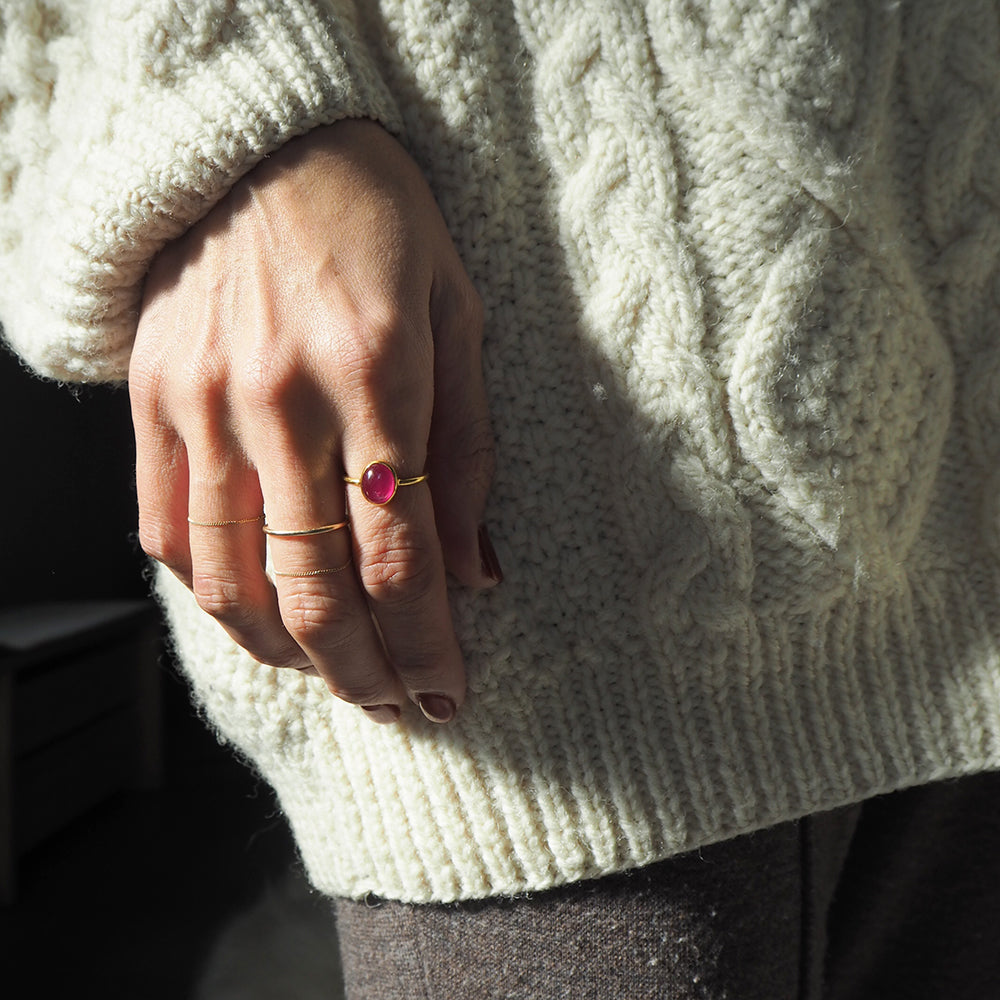 Natural Stone Ring  (PinkChalcedony)