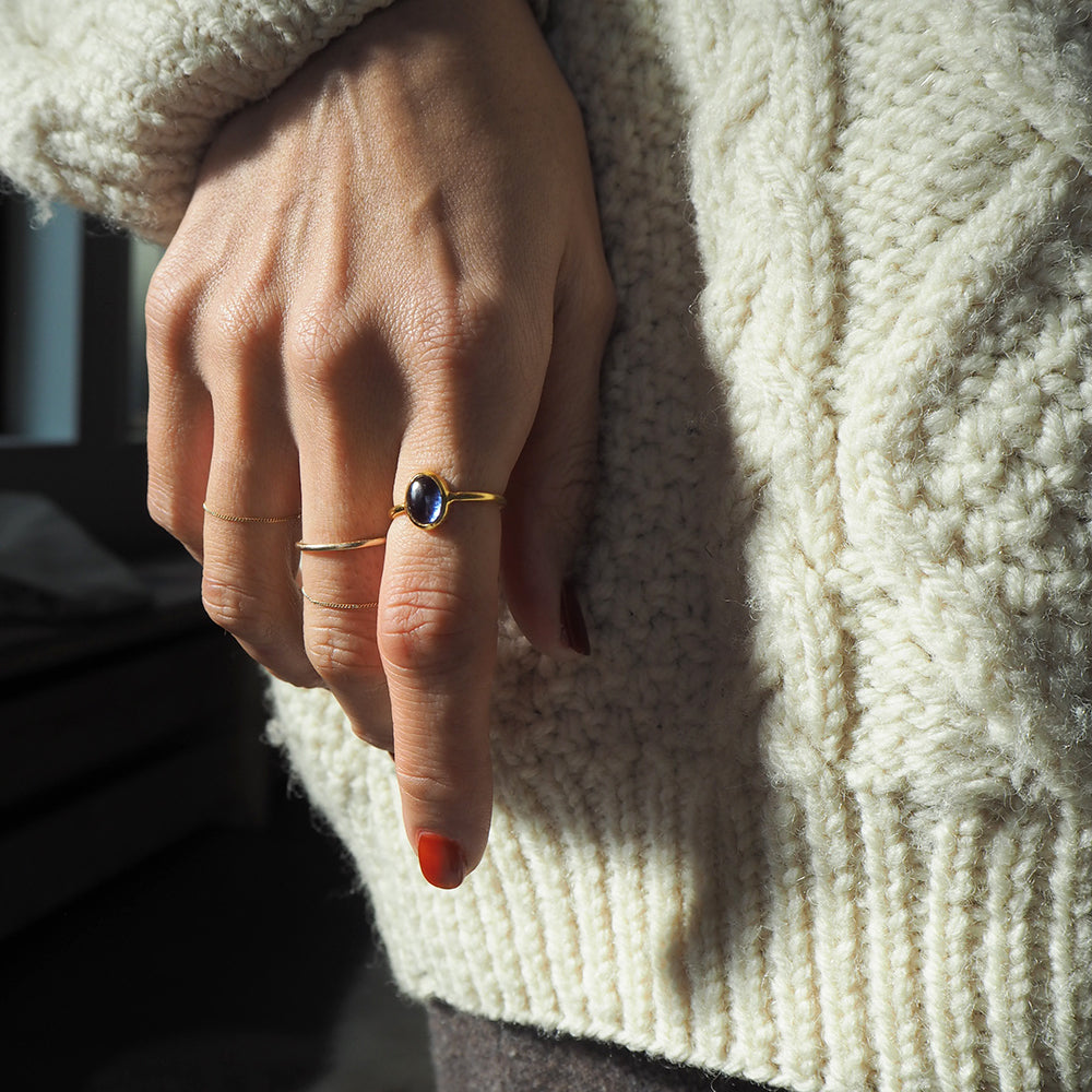 Natural Stone Ring  (BlueChalcedony 1)