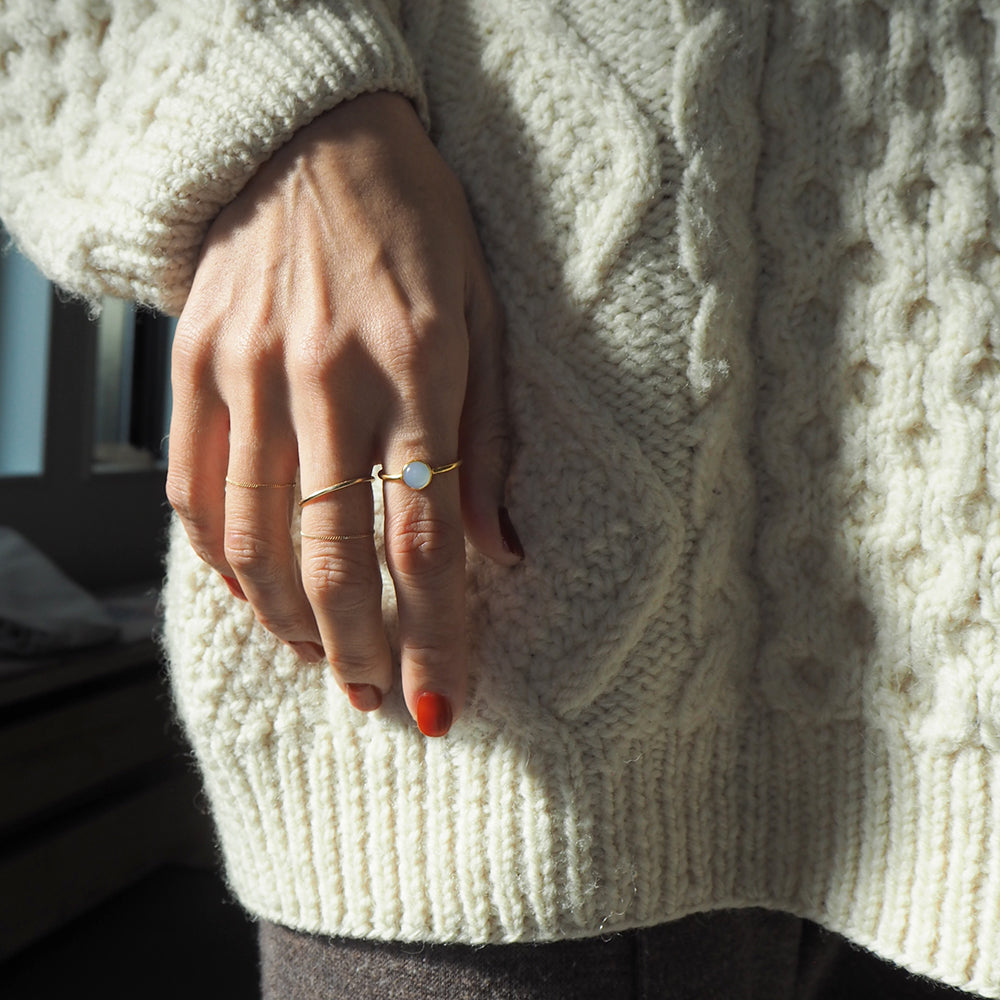 Natural Stone Ring  (BlueChalcedony 2)