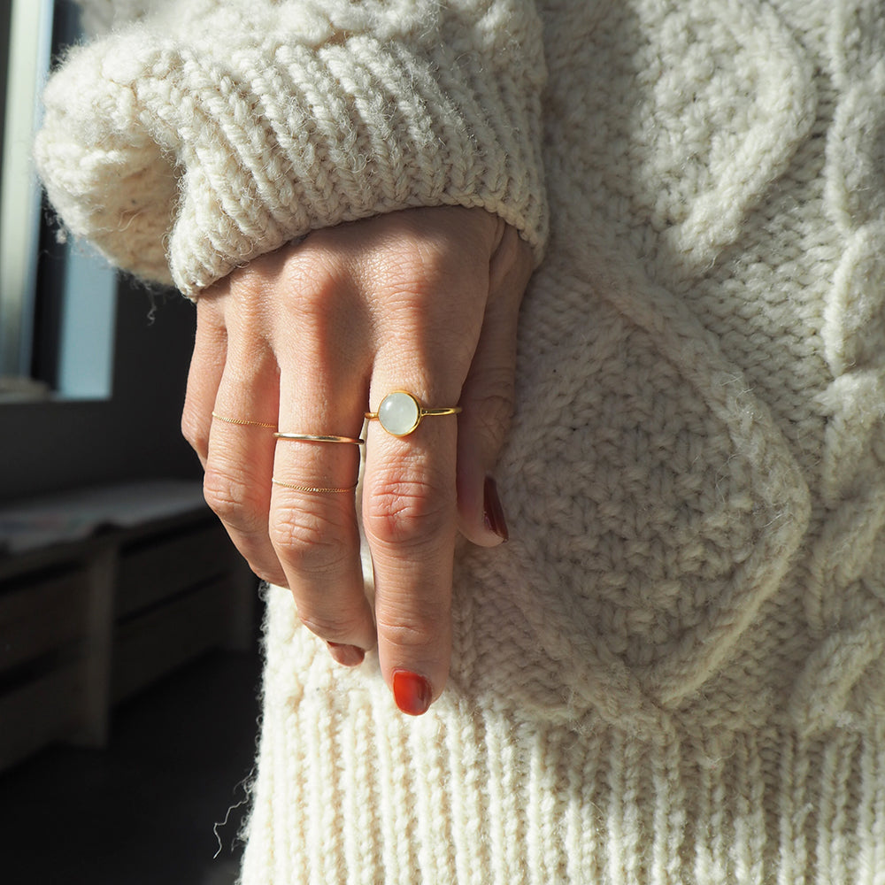 Natural Stone Ring  (BlueChalcedony 3)