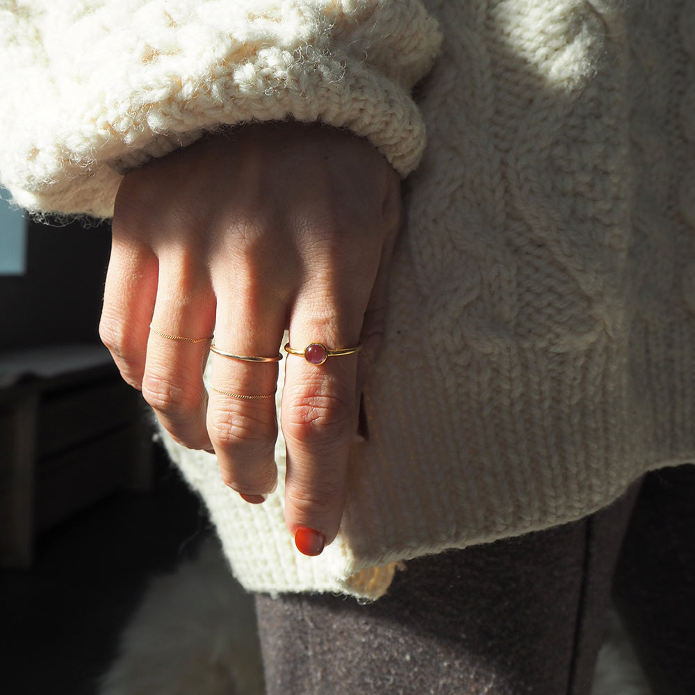 Natural Stone Ring  (Amethyst)