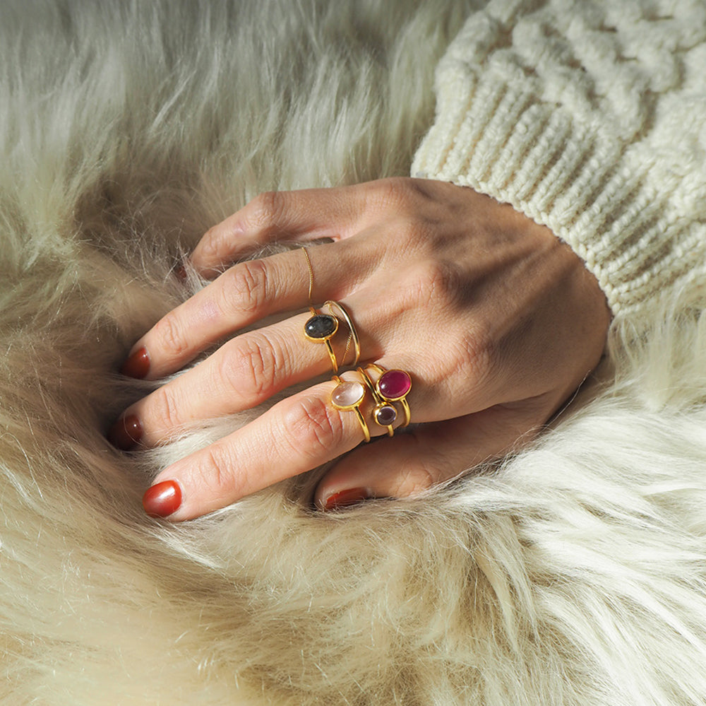 Natural Stone Ring  (Labradorite 3)　