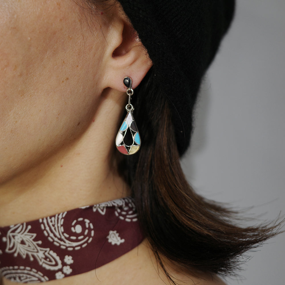 Zuni Multi Stone Drop Earring