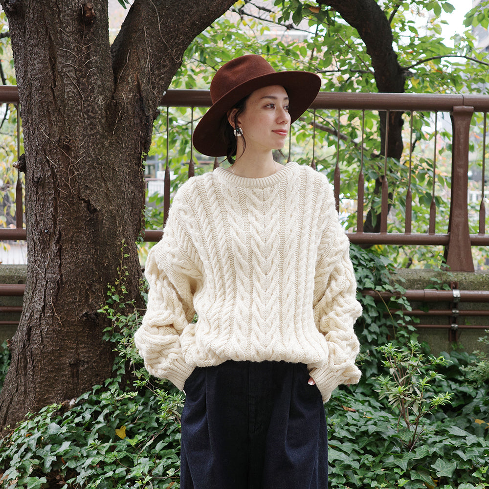 Vintage White Cable Knit