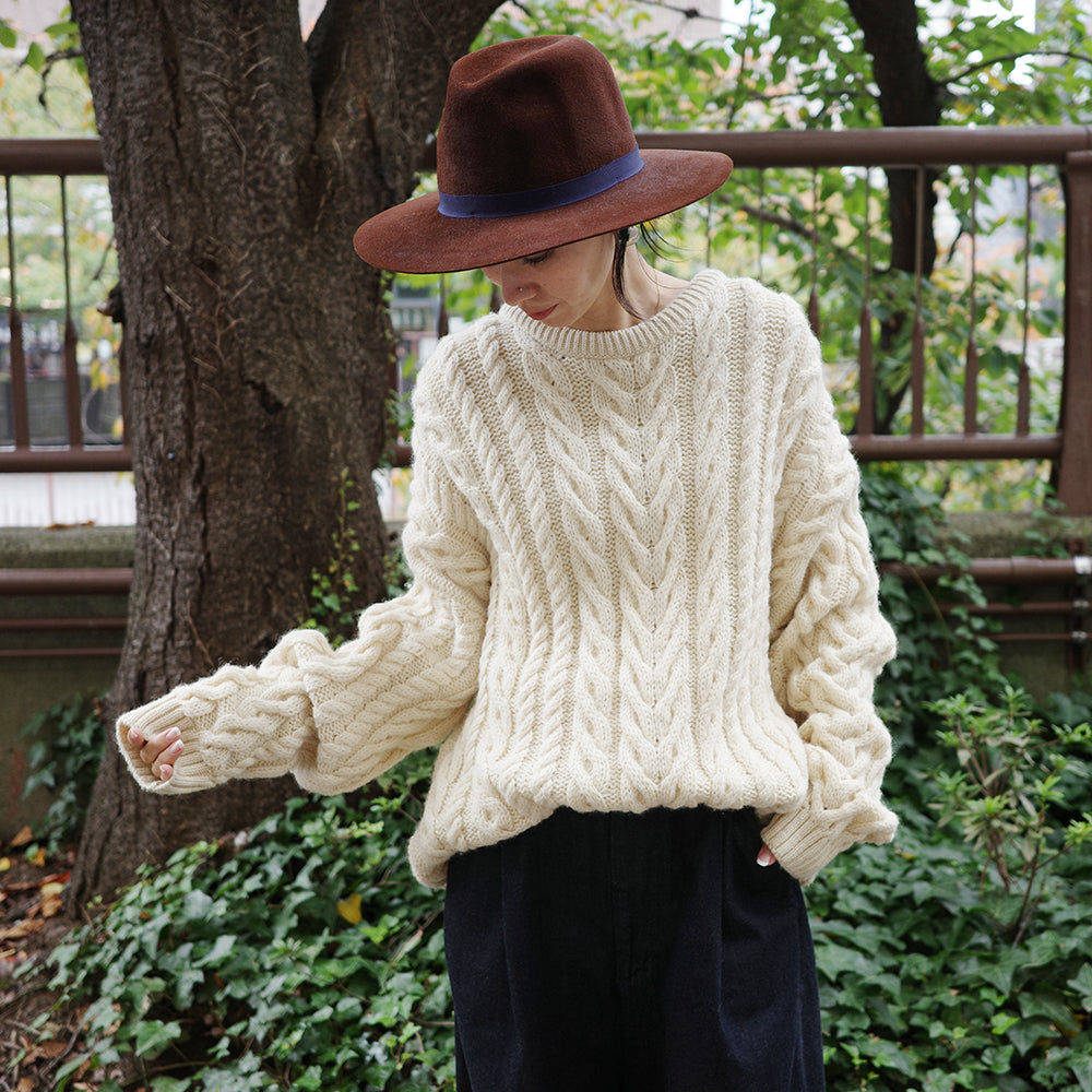 Vintage White Cable Knit