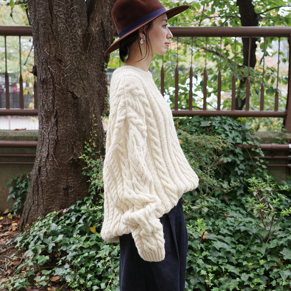 Vintage White Cable Knit