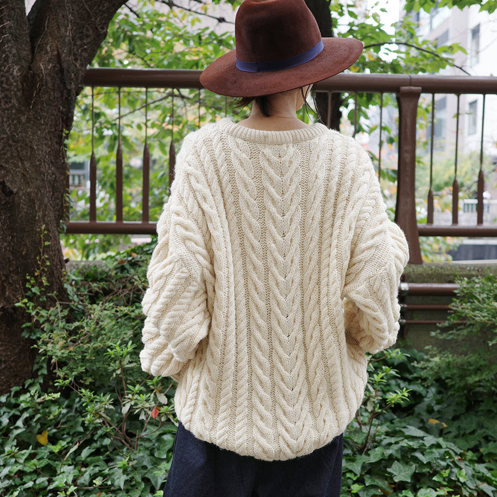 Vintage White Cable Knit