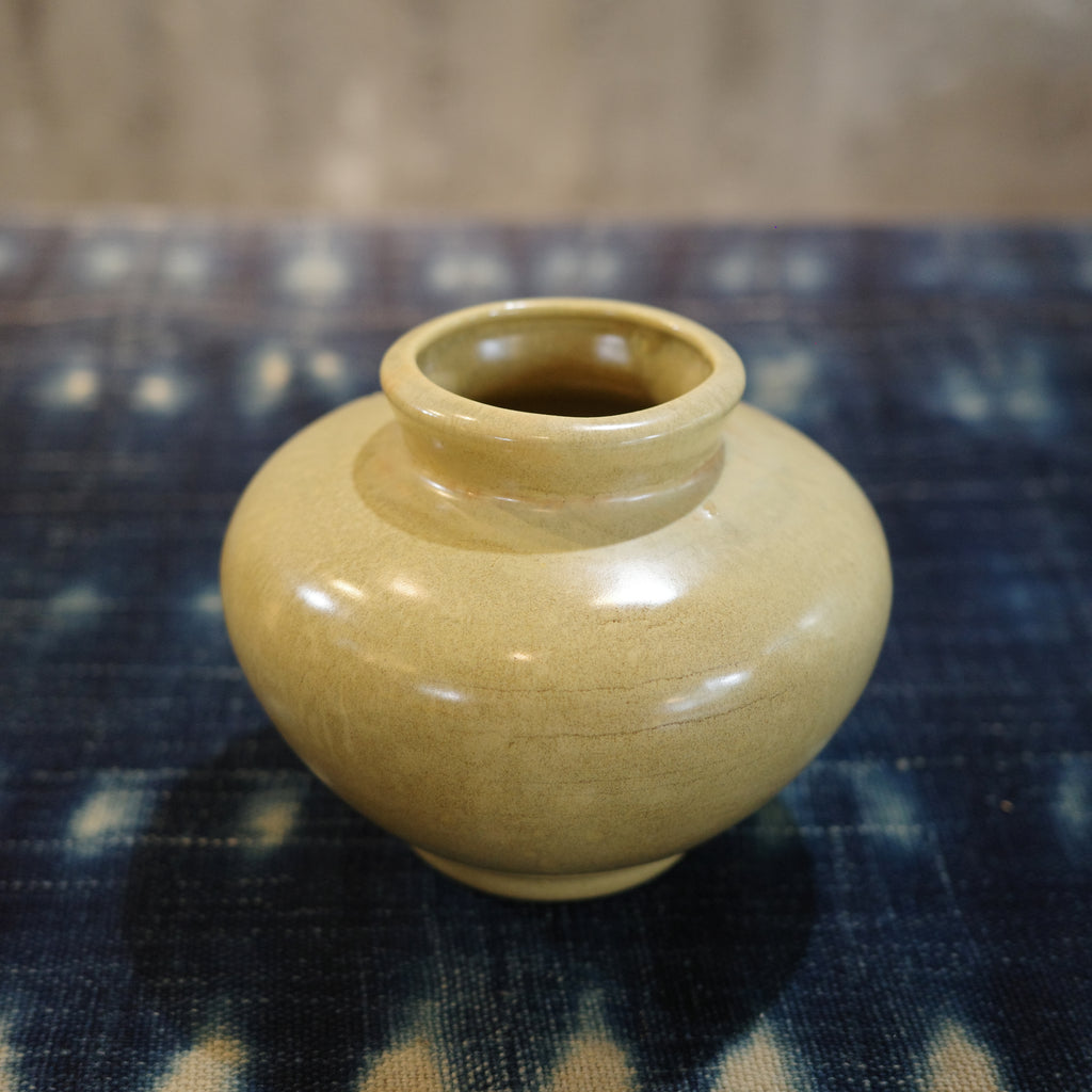 Vintage Yellow Pottery Vase