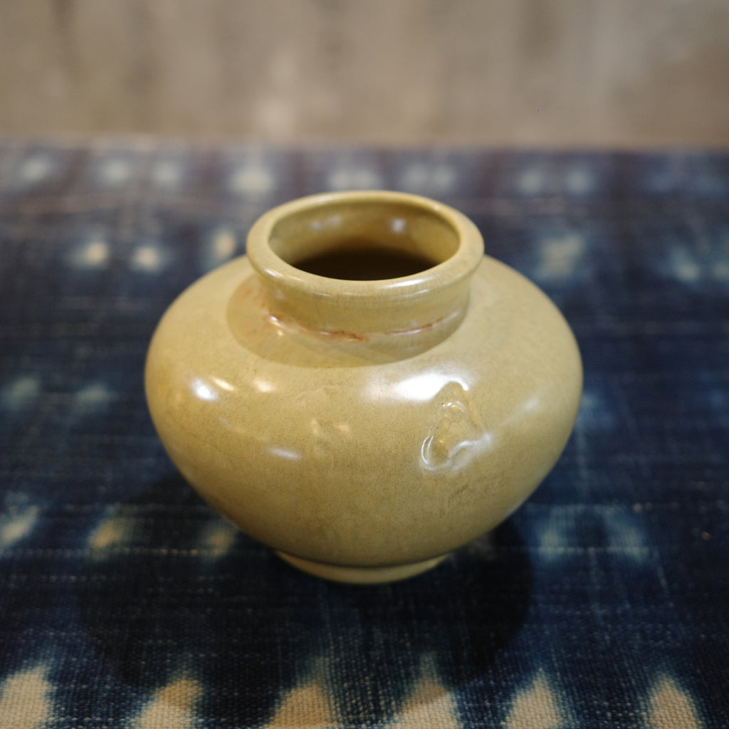 Vintage Yellow Pottery Vase