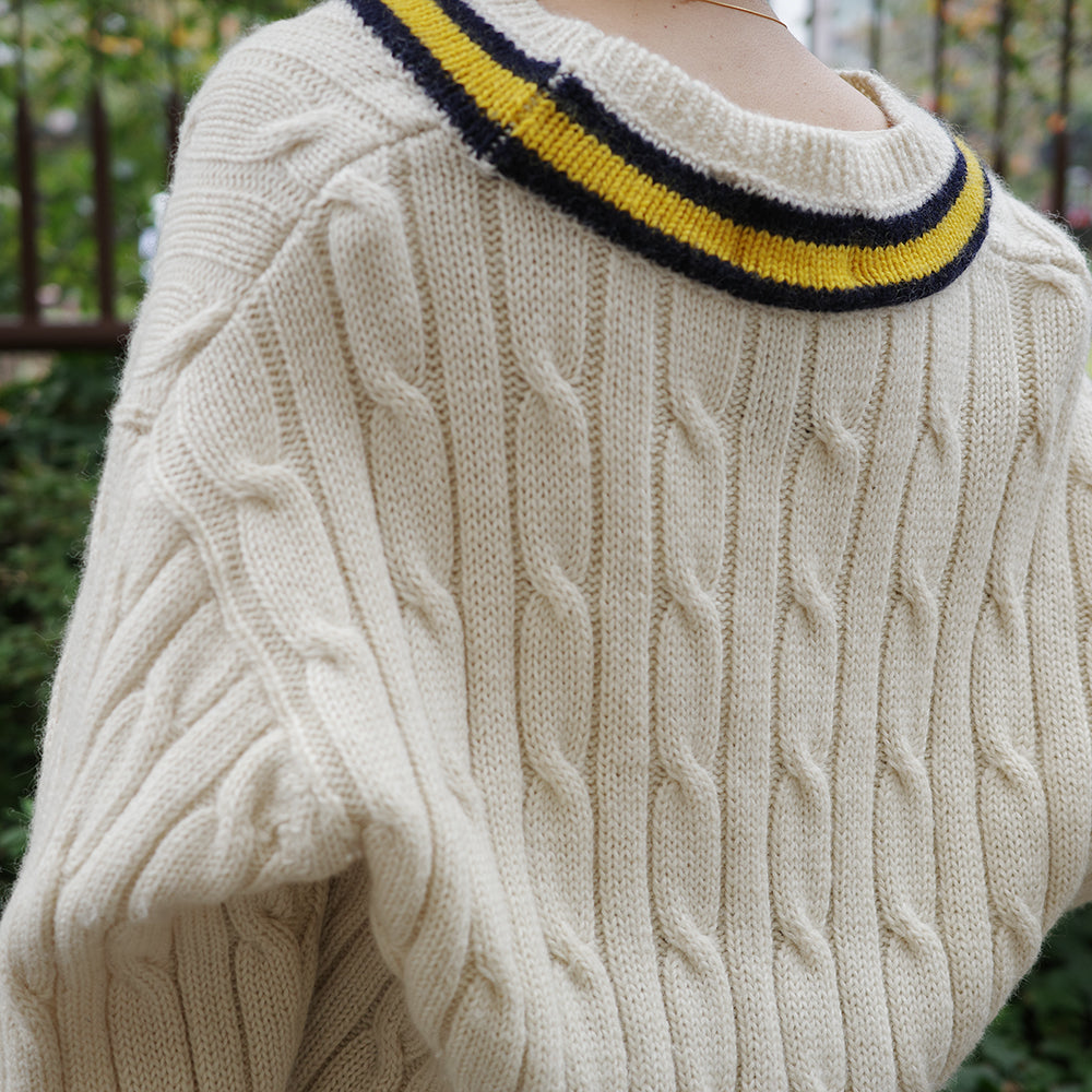 Vintage Tilden Sweater (White)