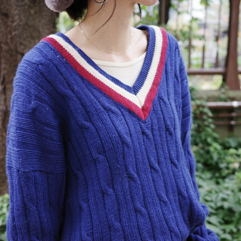 Vintage Tilden Sweater (Blue)