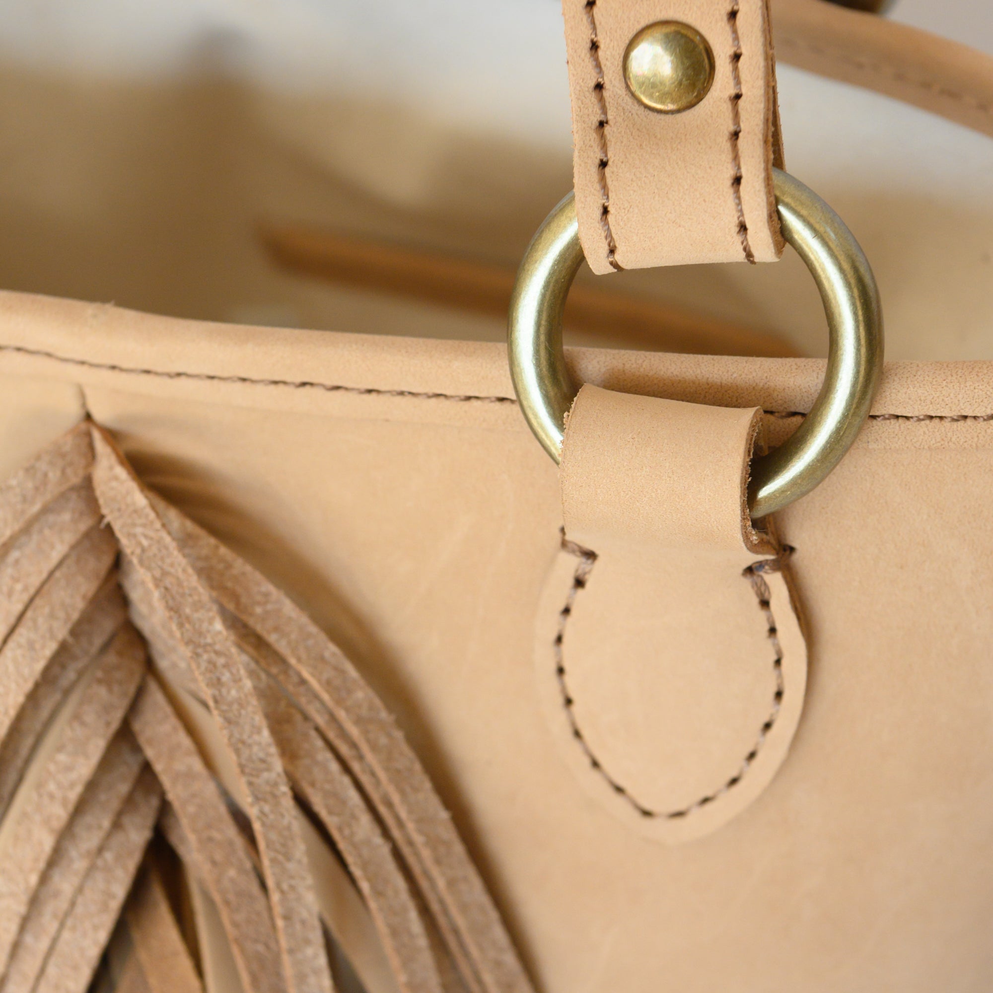 Fringe Leather Tote Bag