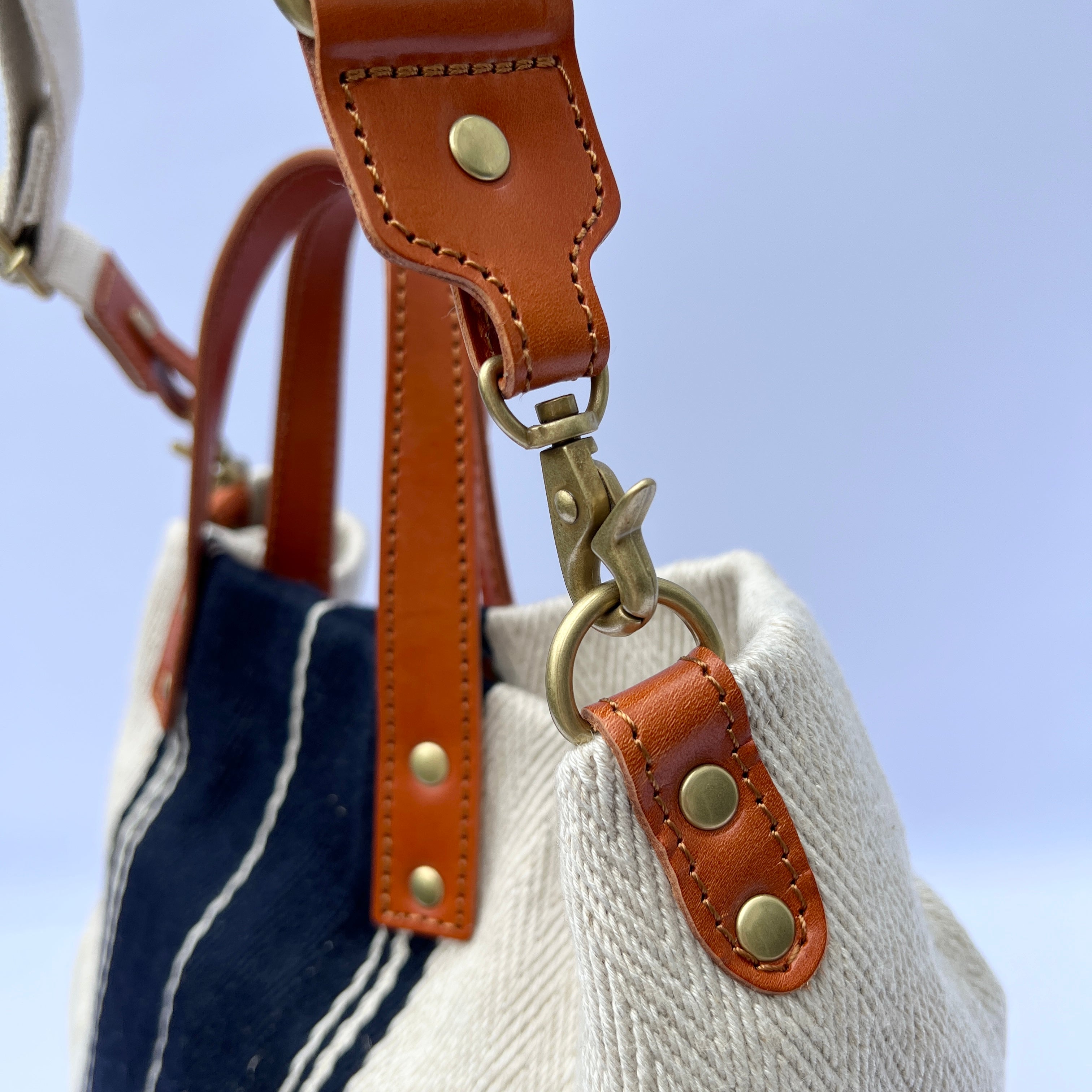 Herringbone Linen Tote Bag