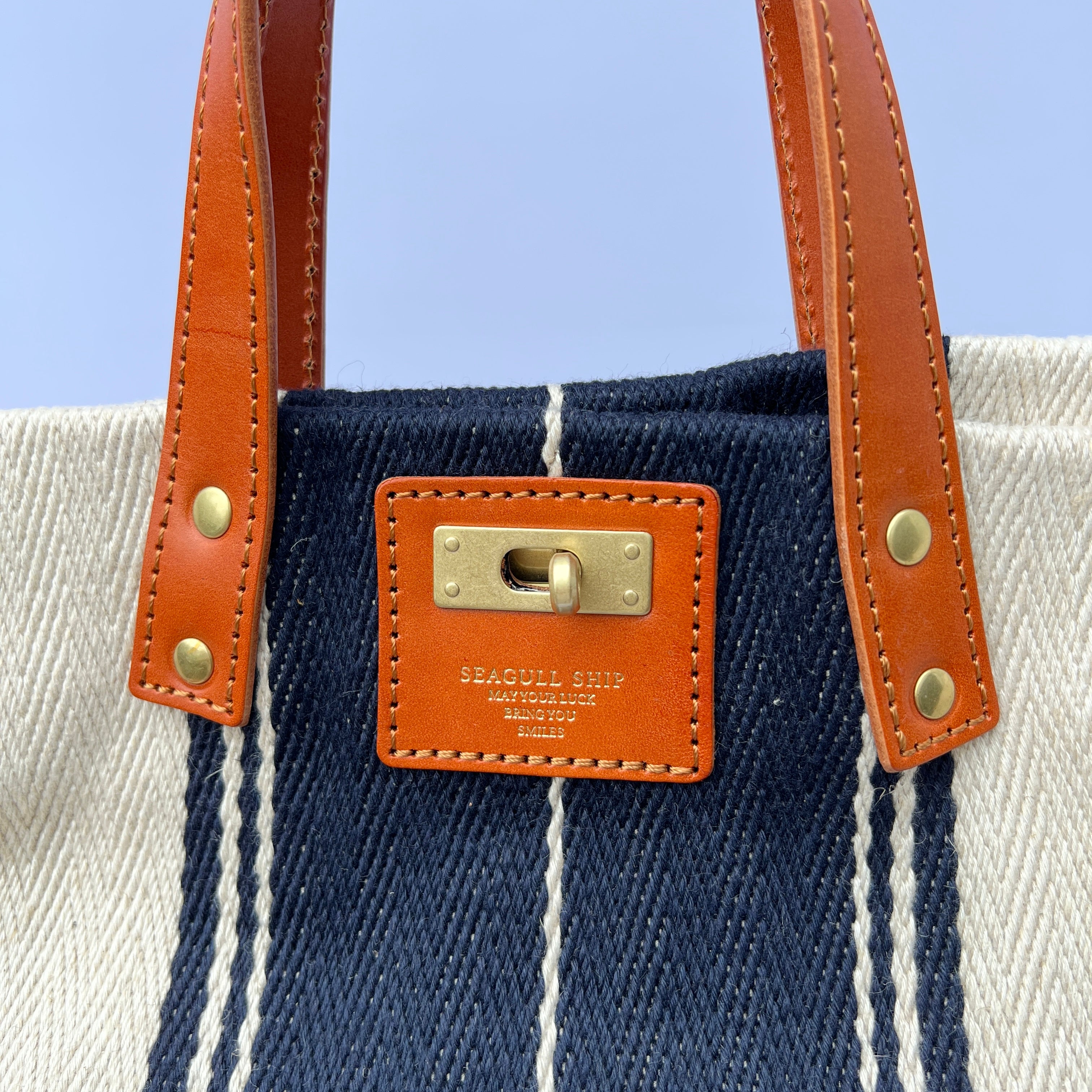 Herringbone Linen Tote Bag