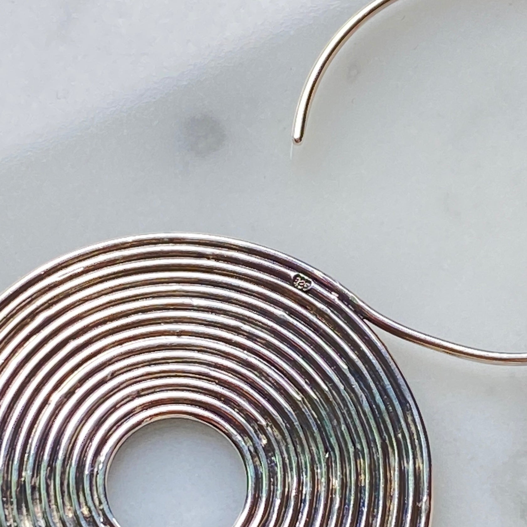 Swirl Silver Disk Earring