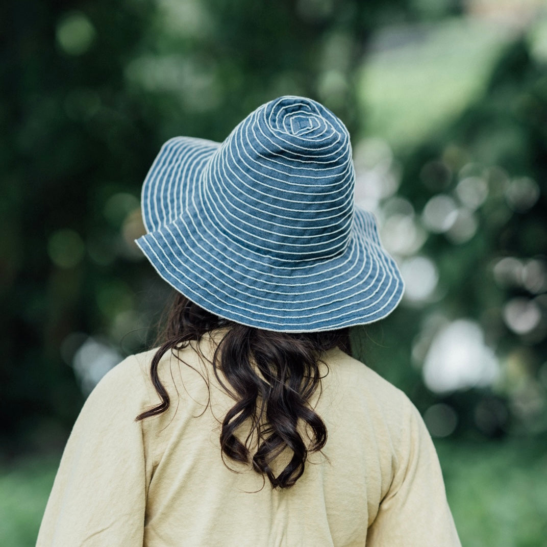 Denim Ribbon Tulip Hat